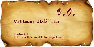 Vittman Otília névjegykártya